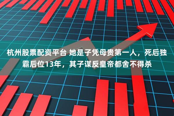 杭州股票配资平台 她是子凭母贵第一人，死后独霸后位13年，其子谋反皇帝都舍不得杀